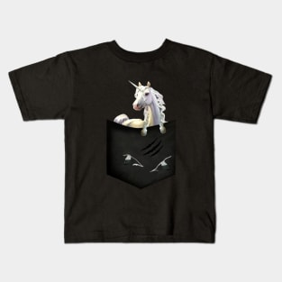 Unicorn Wild Animals Black White Dark Soul Clothing Unicorn Kids T-Shirt